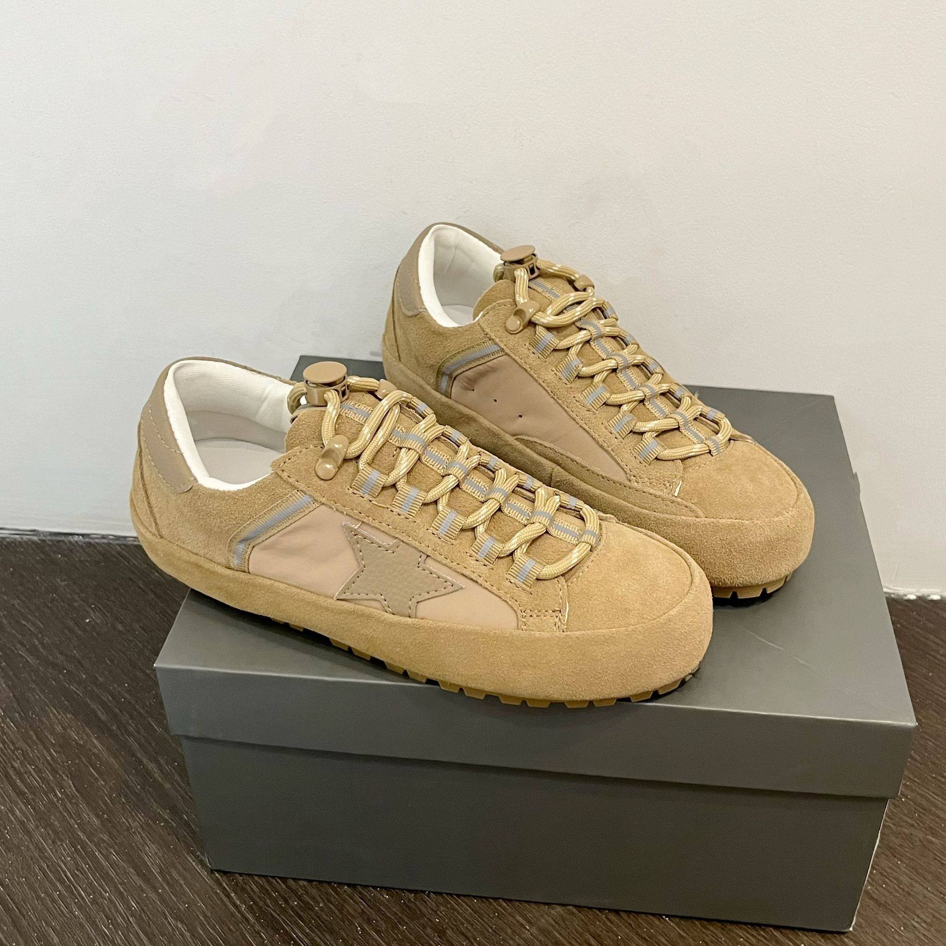 复古做旧星星鞋女2026春季新款厚底增高真皮休闲运动鞋板鞋德训鞋,淘宝优惠券,粉丝福利购,淘宝优惠卷