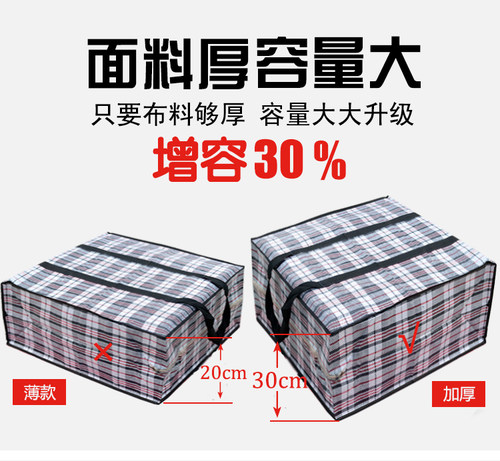 香港版蛇皮袋搬家红白蓝编织袋被子收纳尼龙袋特大号打包装行李袋 - 图1