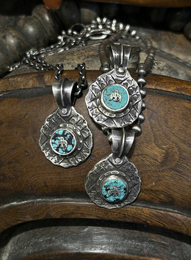 跋折罗VAJRA游牧复古图腾银吊坠