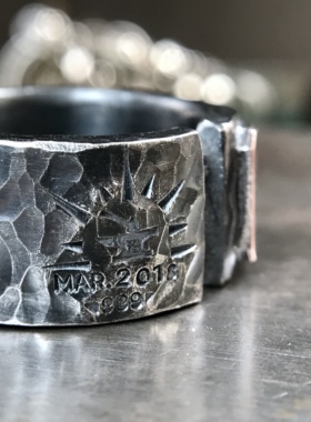 原创开口可调节戒指跋折