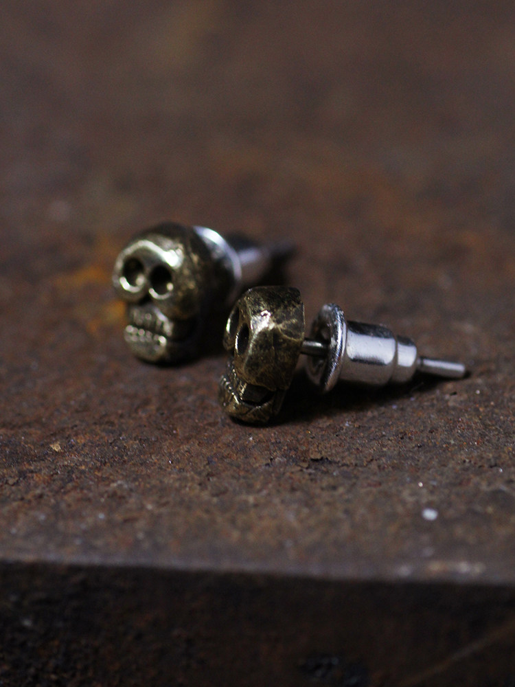 跋折罗VAJRA原创 无常-尸陀林主耳钉 纯银黄铜纯金耳饰个性小骷髅,淘宝优惠券,粉丝福利购,淘宝优惠卷