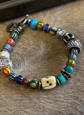 跋折罗雪弗兰琉璃复古游牧风手链