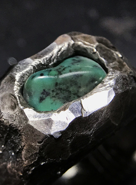 跋折罗vajra顽石粗犷复古戒指