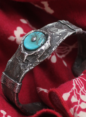 跋折罗VAJRA游牧风银美松手镯