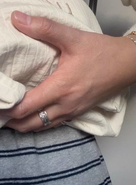 hssilver女做旧银开口戒指