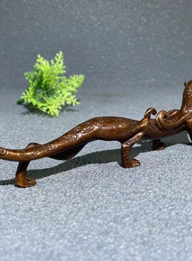 古玩杂项旧藏老紫铜走虎笔架