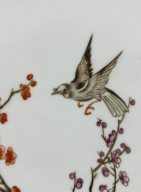 古玩杂项旧藏瓷板画四条屏挂屏画