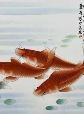 古玩杂项旧藏瓷板画人物