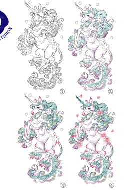 枝爷梦幻少女马卡龙ins风纹身贴