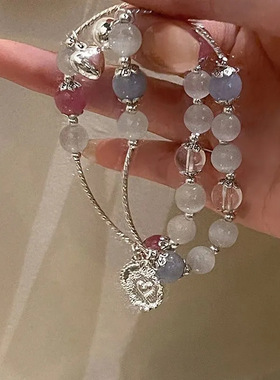 超显白~国潮新中式仿猫眼石手链2023年新款女小众设计串珠手链