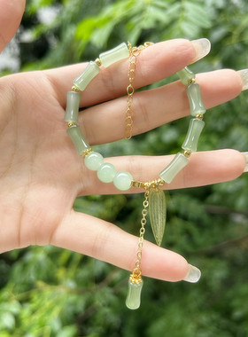 新中式竹节串珠清冷感手链女ins小众设计高级复古中国风闺蜜手饰