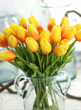 郁金香仿真 家居客厅摆件设装饰花干花假花室内餐桌花艺 厂家