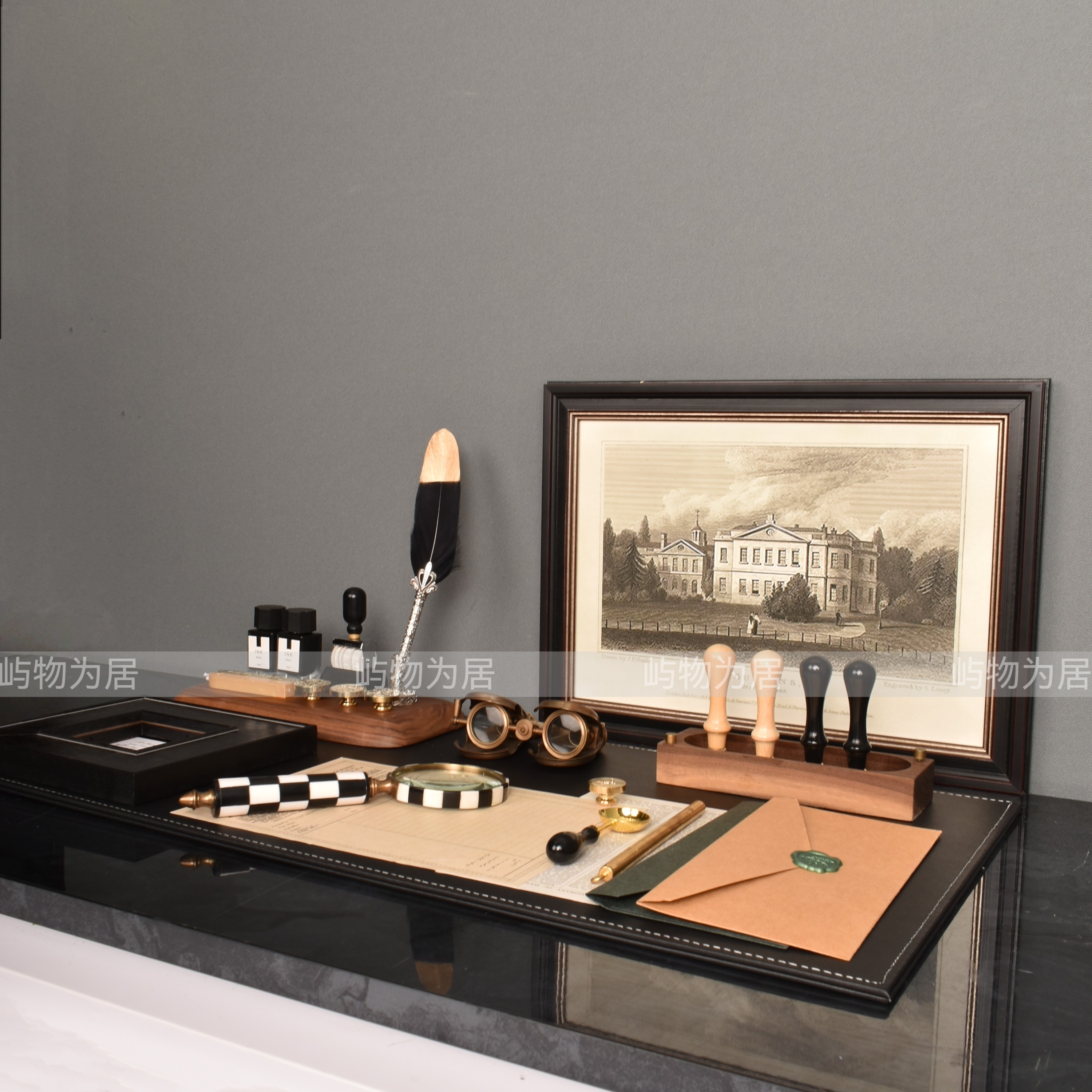 屿物为居 样板间架空层大长桌书房印章火漆主题陈设道具饰品摆件,淘宝优惠券,粉丝福利购,淘宝优惠卷