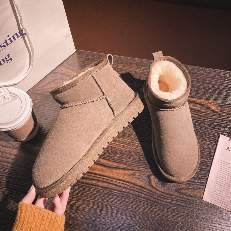 冬季新款雪地鞋防羊毛平底短筒东北棉鞋加绒加厚保暖雪地靴女,淘宝优惠券,粉丝福利购,淘宝优惠卷