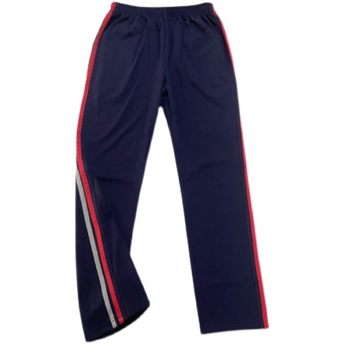 定制藏青全棉春夏秋季红深灰杠学生中性宽松高腰卫裤校服运动长裤 - 图3