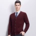 Áo len cashmere cổ chữ V cho nam Hengyuanxiang mùa thu và mùa đông mới áo len cashmere màu trung tính - Cardigan