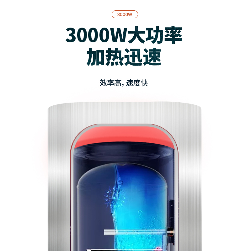 雅丽诗竖立式电热水器家用3000W变频超薄扁桶储水式50/60/80/100L-图0