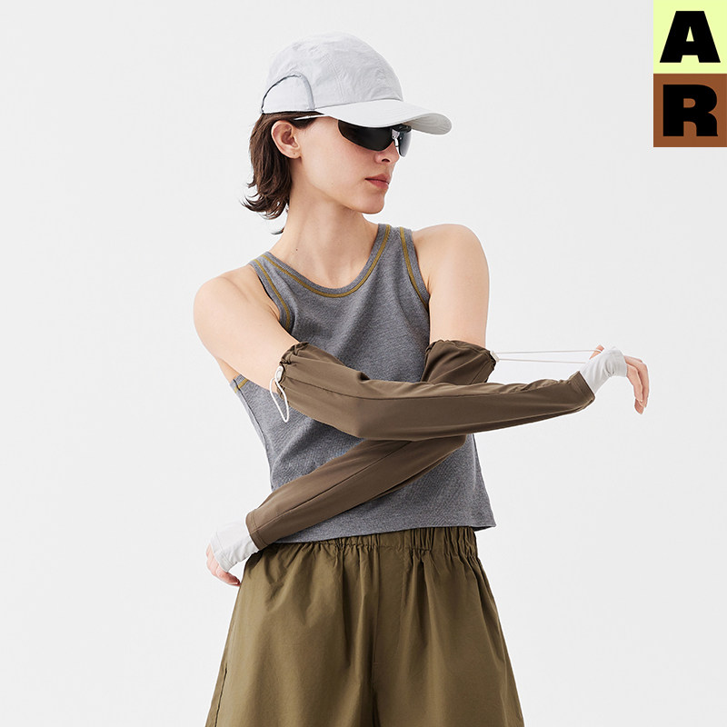 AR彩绳流光防晒袖套2025撞色夏天骑行遮阳护手臂防紫外线upf50+,淘宝优惠券,粉丝福利购,淘宝优惠卷