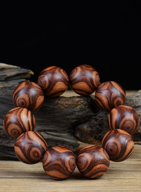 老挝黄花梨手串烟花纹藤香木降香木留疤酷似海黄佛珠念珠男女手链