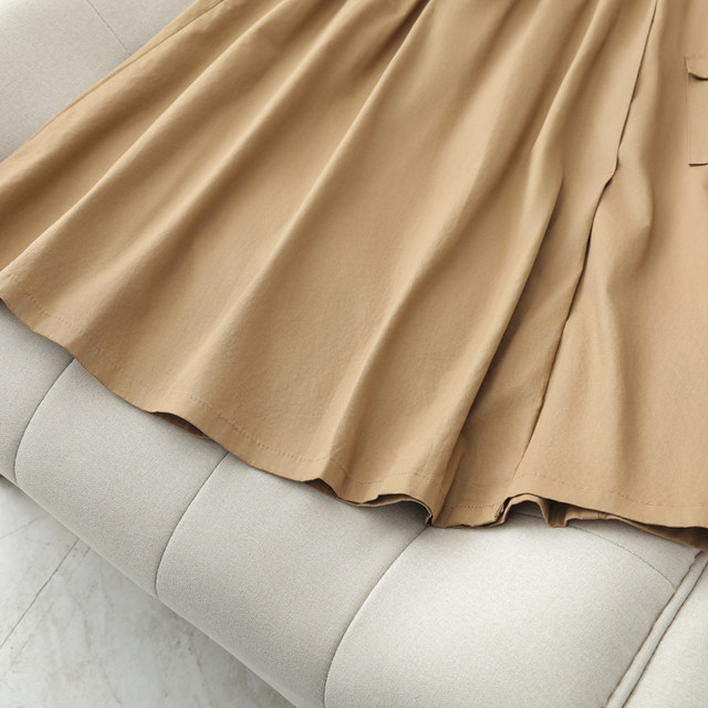 Workwear skirt plus size mid-length a-line skirt with large hem