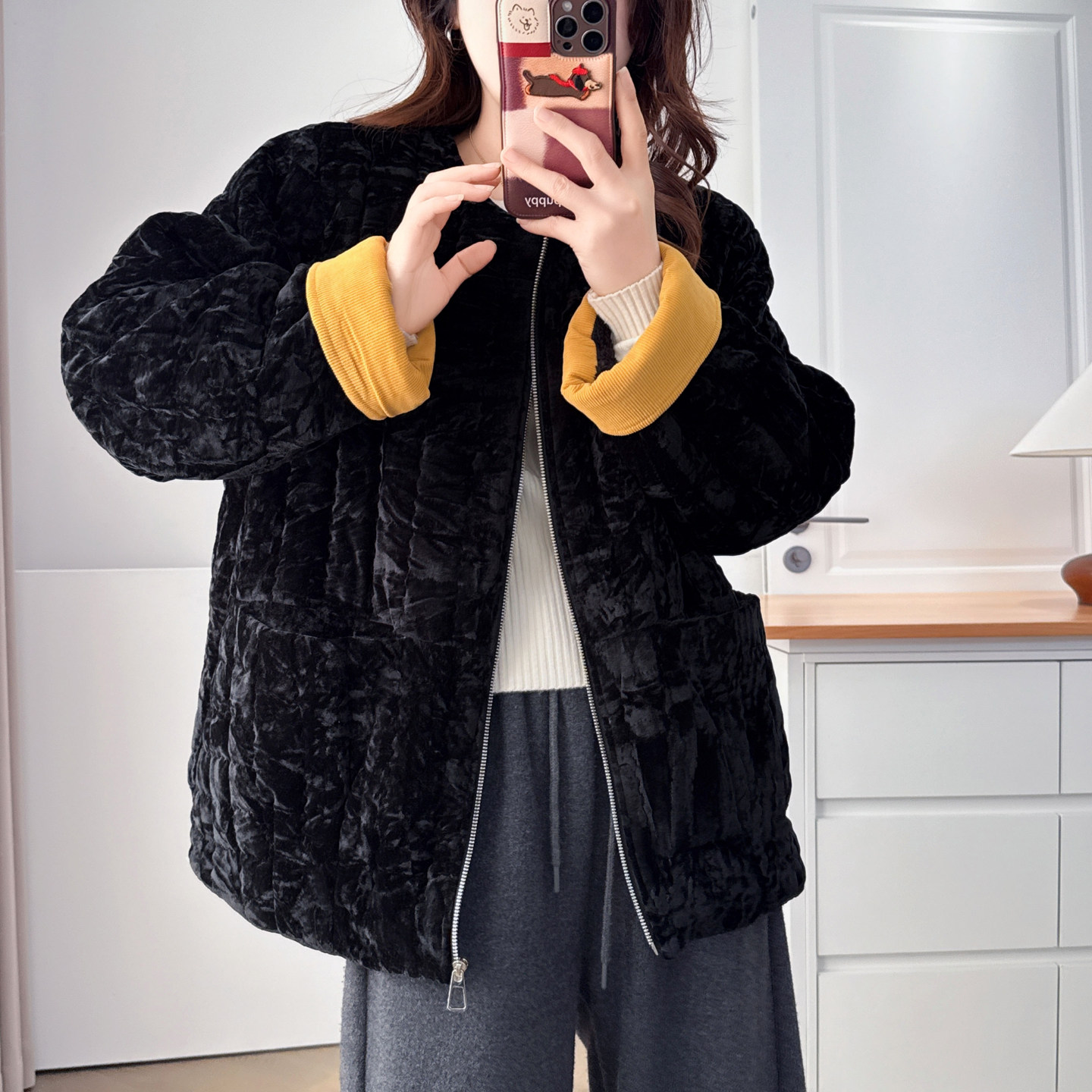 大码加厚棉衣女2025冬季新款胖m200斤时尚金丝绒拼色加绒棉服外套,淘宝优惠券,粉丝福利购,淘宝优惠卷