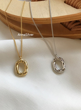 通体s925纯银简约时尚镂空项链