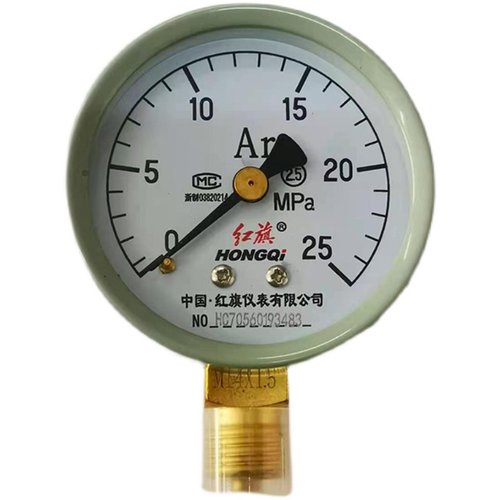红旗仪表厂家直销氩气减压器气体专用氩气压力表 YAr -60正品保证 - 图3