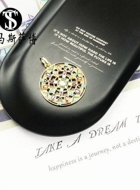 黄金色多彩吊坠波西米亚风精美女气质配项链礼物托马斯萨博
