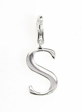 英文拼音字母S吊坠925银弹簧扣托马斯萨博个性新年蛇年春节首饰品