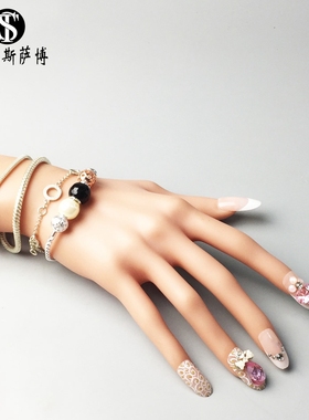 托马斯萨博珍珠花纹纯银礼物手链