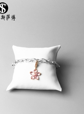 托马斯萨博粉红色花朵浪漫吊坠