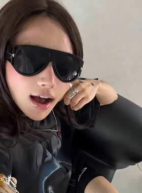 欧美复古超大框茶色蛤蟆镜显瘦女