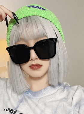 墨镜奶白色遮阳高级感女士方形