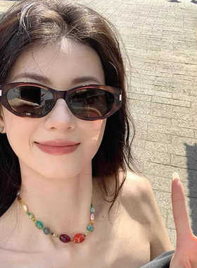 小红书同款遮阳猫眼可可镜女玳瑁