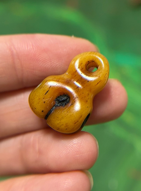 藏传骨头木鱼吊坠手工雕刻天然牦牛骨材质油润包浆文玩配饰卡子