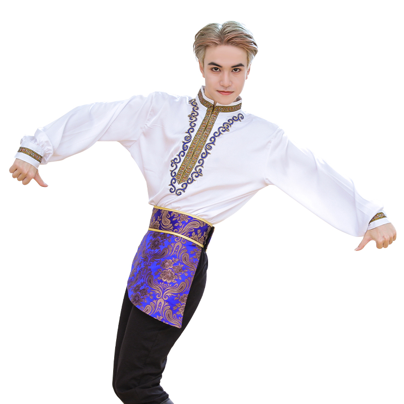 成人新疆维吾尔族演出服民族舞蹈练功服装男维族艺考考级表演套装-图3
