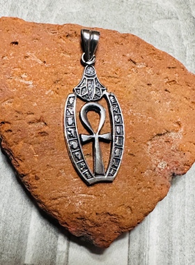 古埃及圣莲安卡925银吊坠