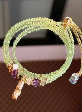 原创珠宝新中式橄榄石送女友颈链