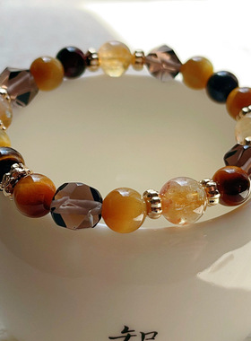 天然水晶金霸大综合黄塔晶手链