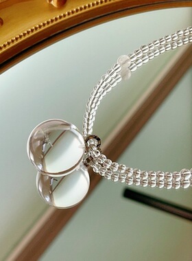 天然白水晶20mm大颗粒水晶吊坠