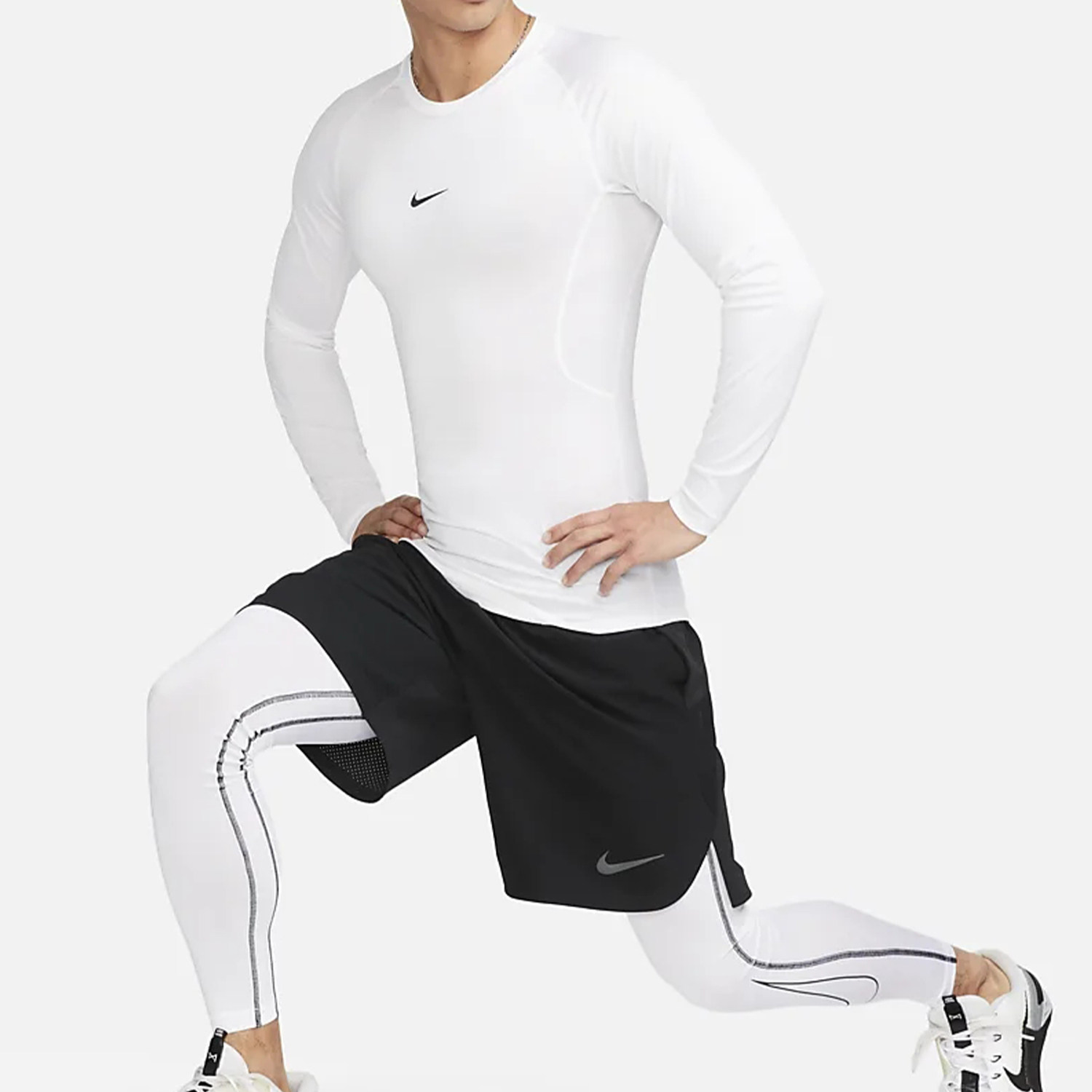 Nike/耐克正品Pro Dri-FIT男士运动针织长袖T恤FB7920-100,淘宝优惠券,粉丝福利购,淘宝优惠卷