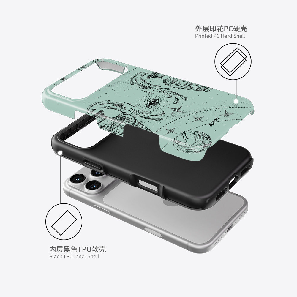 Acvoo水瓶座星座星盘iPhone17Promax保护16适用于苹果15手机壳14防摔壳13不褪色12可水洗全包