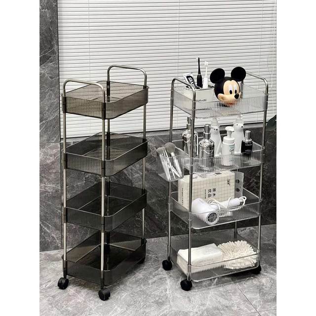 Bathroom acrylic trolley storage rack multi-layer storage rack snack floor movable toilet storage rack
