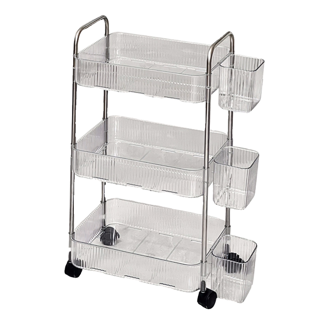 Bathroom acrylic trolley storage rack multi-layer storage rack snack floor movable toilet storage rack