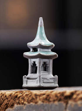 复古中式小亭子小塔国风摆件假山流水微景观园艺花卉盆景造景摆