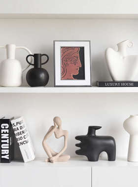 现代轻奢风艺术高级感轻法式客厅电视柜软装摆设样板间装饰品摆件