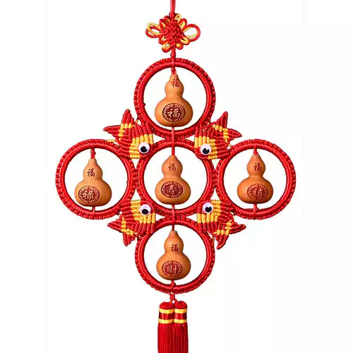 Китайский узел натуральная тыква подвеска