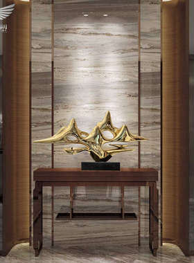 云山现代新中式软装饰品酒店摆件客厅树脂售楼处玄关大堂新疆包邮