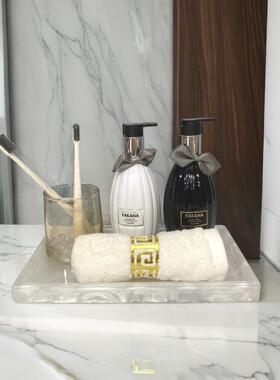 卫生间软装样板房摆件卫浴软饰品展厅样板间托盘组合浴室柜上