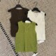 ເສື້ອຢືດແບບຝລັ່ງ crochet sequined hollow knitted vest slimming